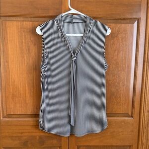 Adrianna Papell Black and White Striped Blouse